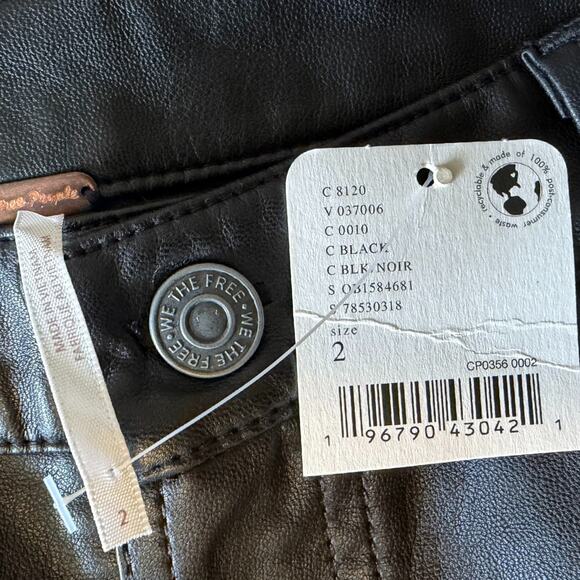 Free People City Slicker Faux Leather Maxi Skirt Black 2 NWT $128 - Picture 5 of 5